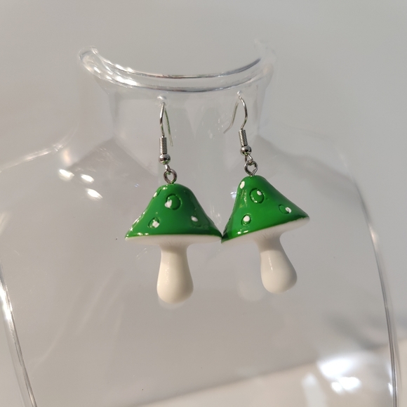 Mushroom Dangle Earrings | Festival Earrings | Cute Earrings - Picture 1 of 1